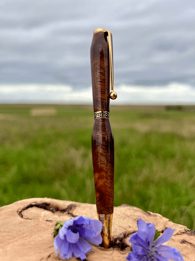 Stylo art deco OR loupe d'Albisia