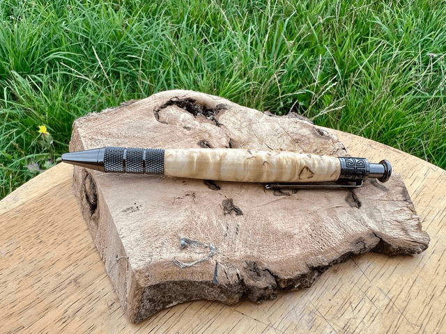Stylo ribbed clic Bouleau madré