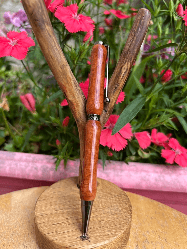 Stylo art deco gris racine de Bruyère