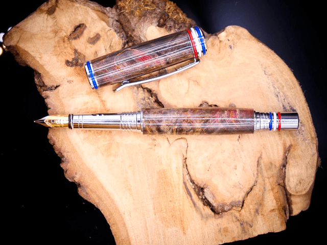 Stylo roller France loupe d'Erable teinté 