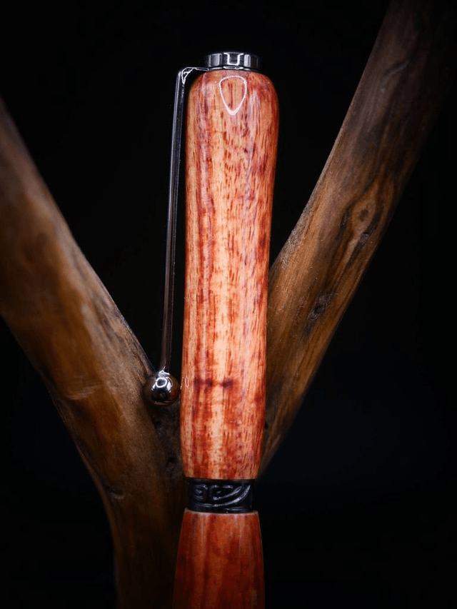 Stylo art deco gris bois de rose 