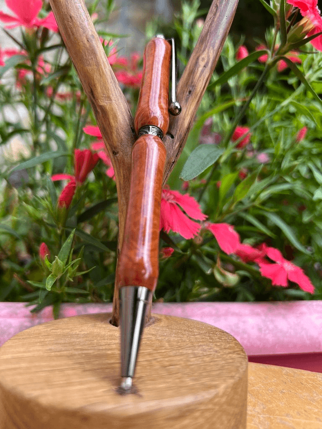 Stylo art deco gris racine de Bruyère