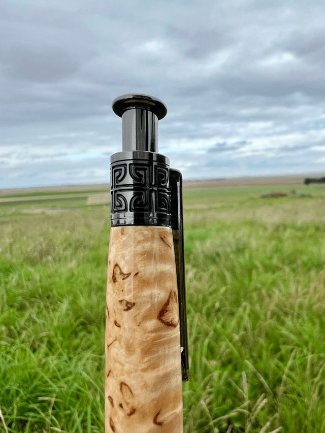 Stylo ribbed clic Bouleau madré