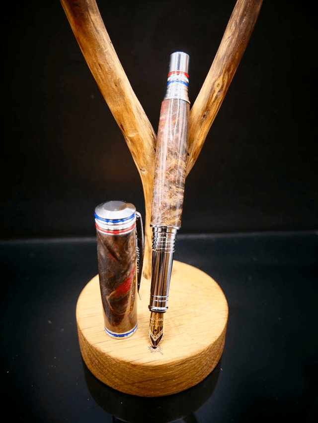 Stylo roller France loupe d'Erable teinté 