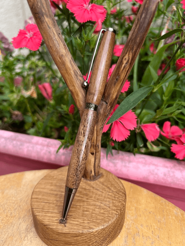 Stylo art deco gris Noyer Turc Français