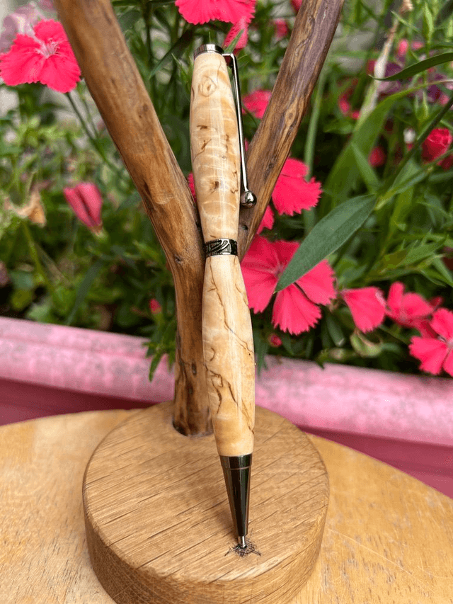Stylo art déco gris Bouleau madré