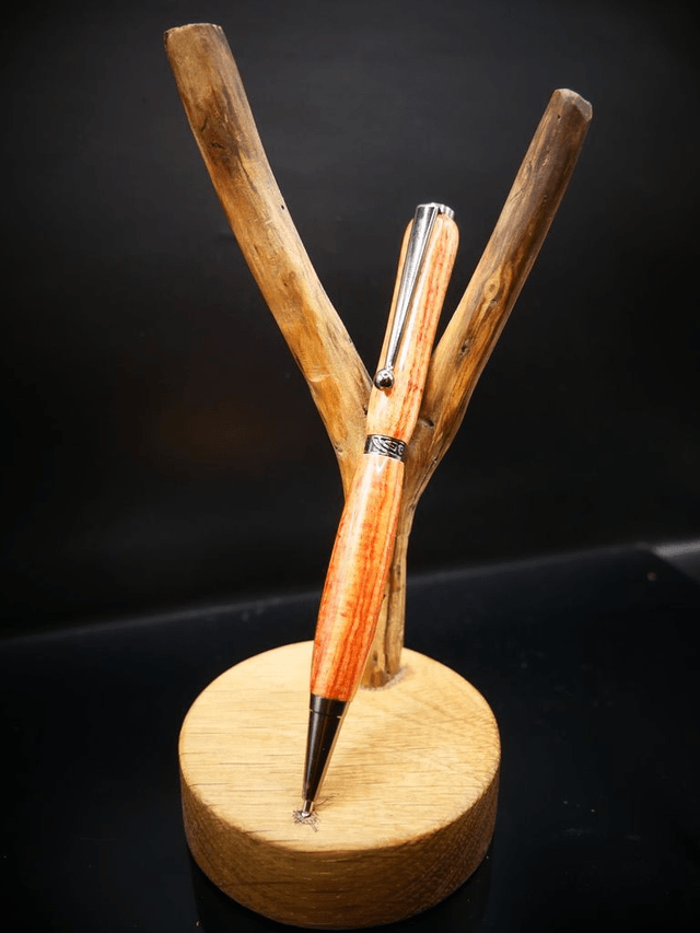 Stylo art deco gris bois de rose 