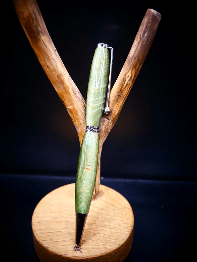 Stylo art deco gris Erable teinté 