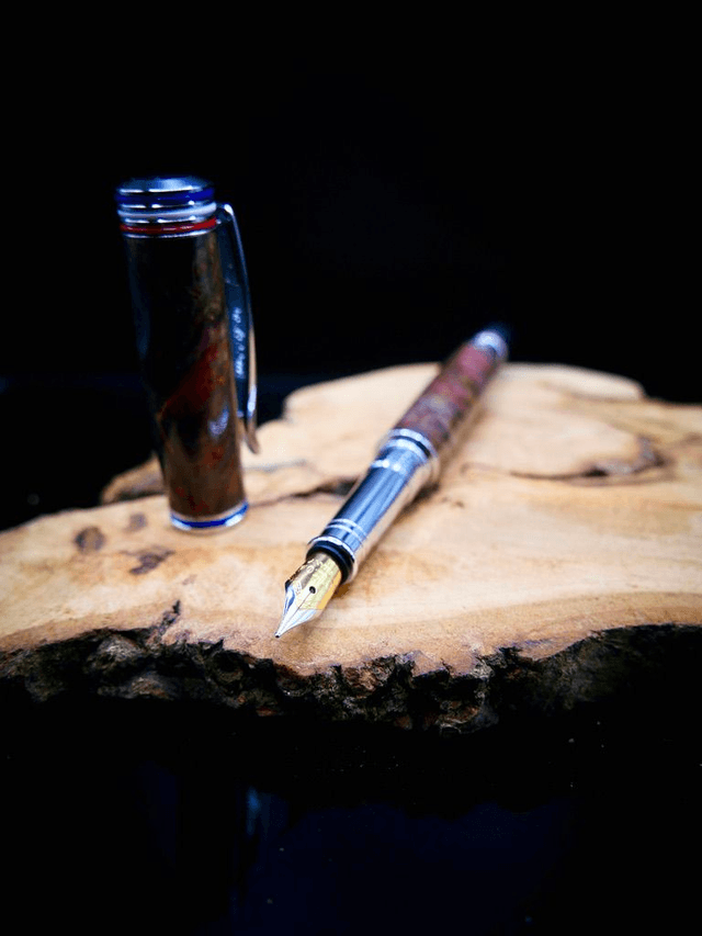 Stylo roller France loupe d'Erable teinté 