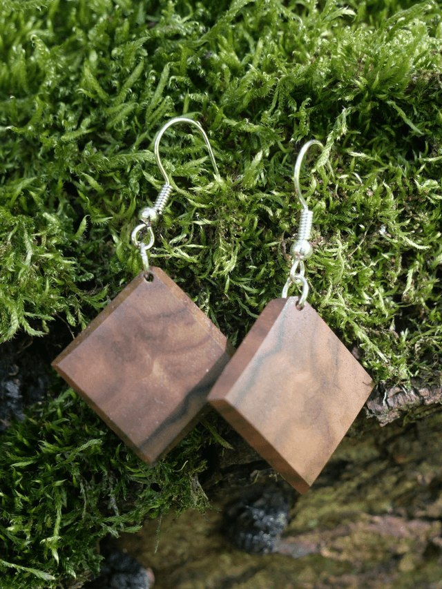 boucles d'oreilles en Noyer Français 