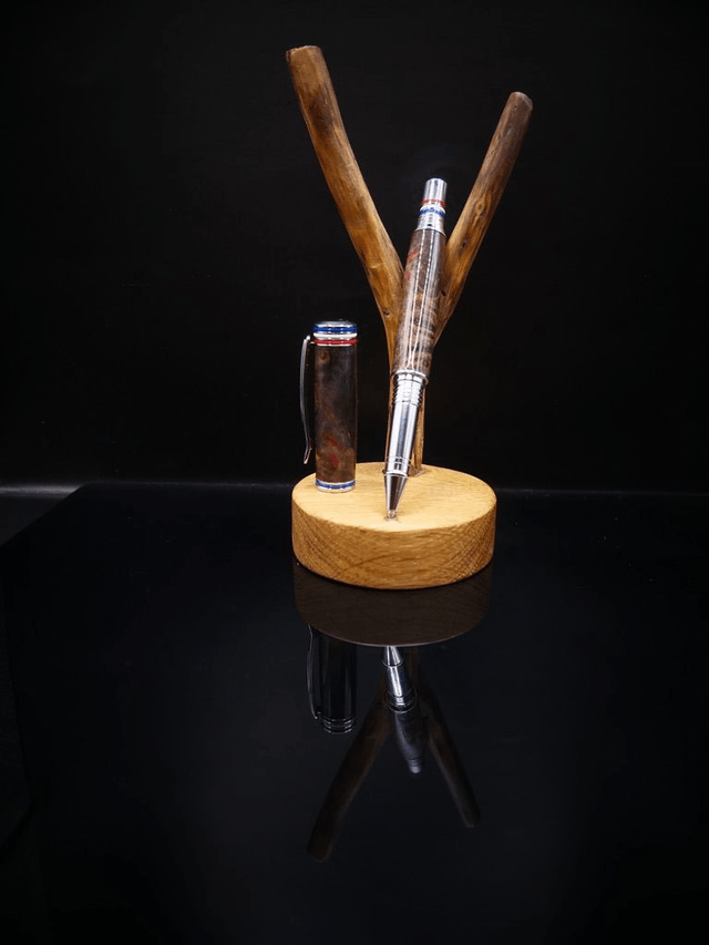 Stylo roller France loupe d'Erable teinté 