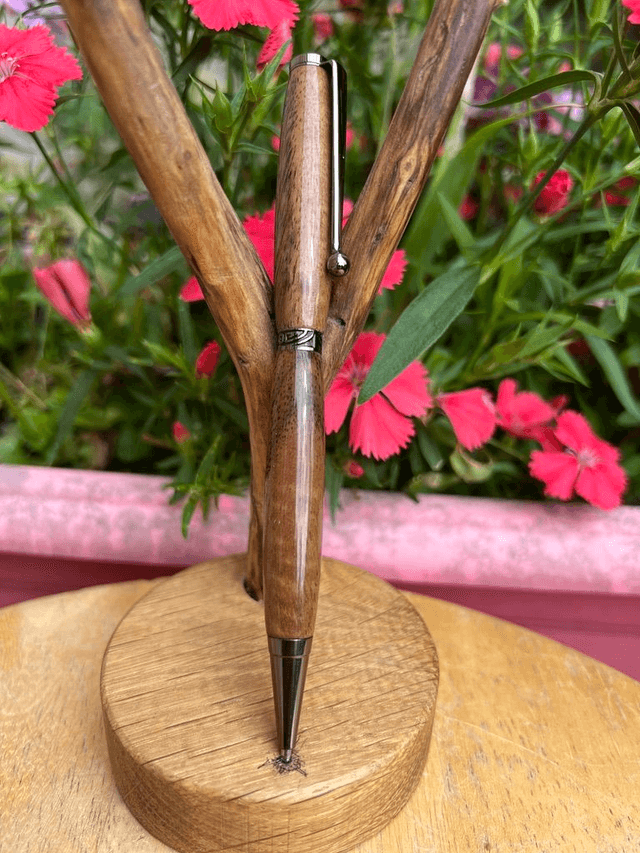 Stylo art deco gris Noyer Turc Français
